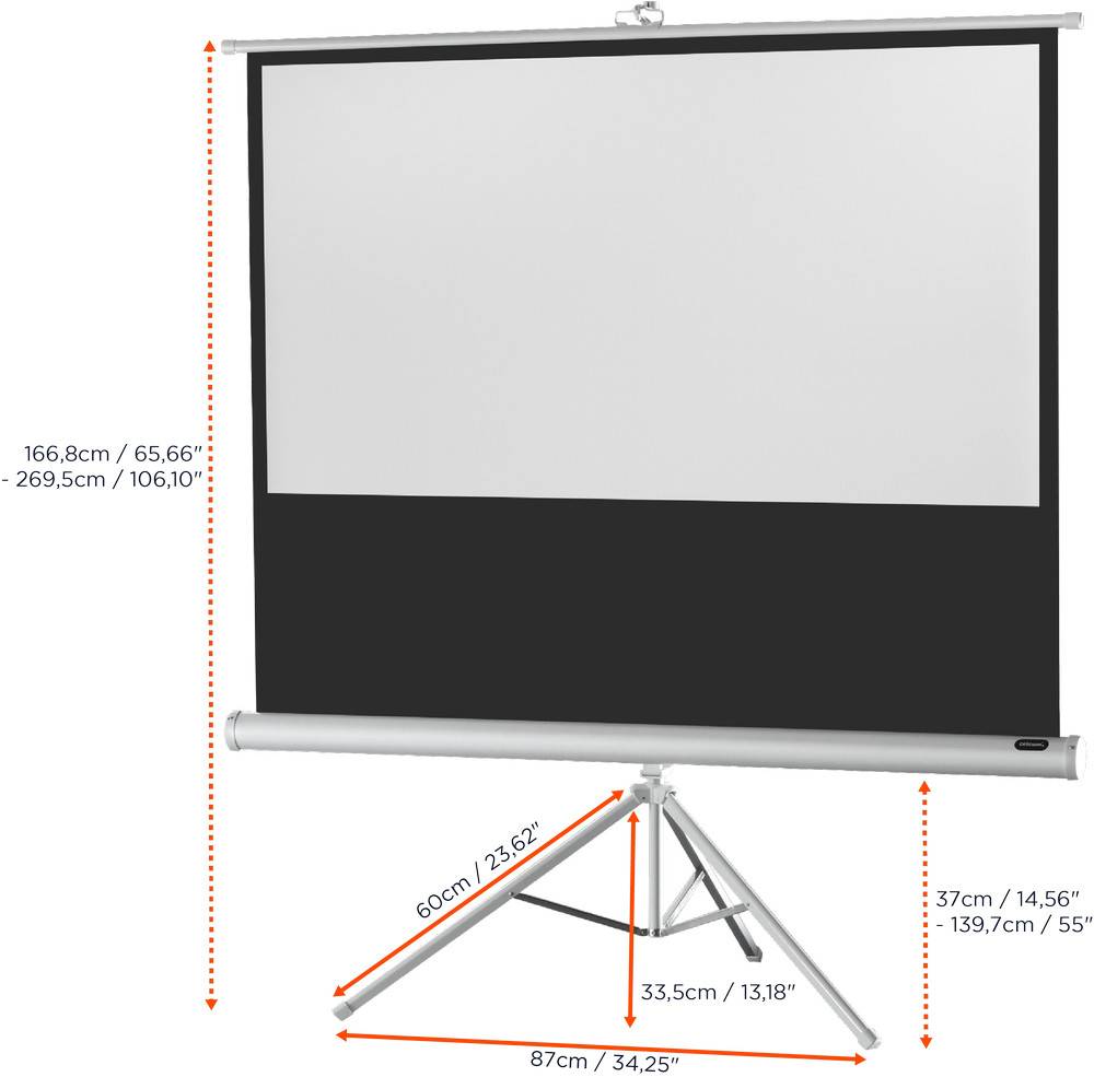 celexon Stativleinwand Economy 133 x 75 cm - White Edition-4
