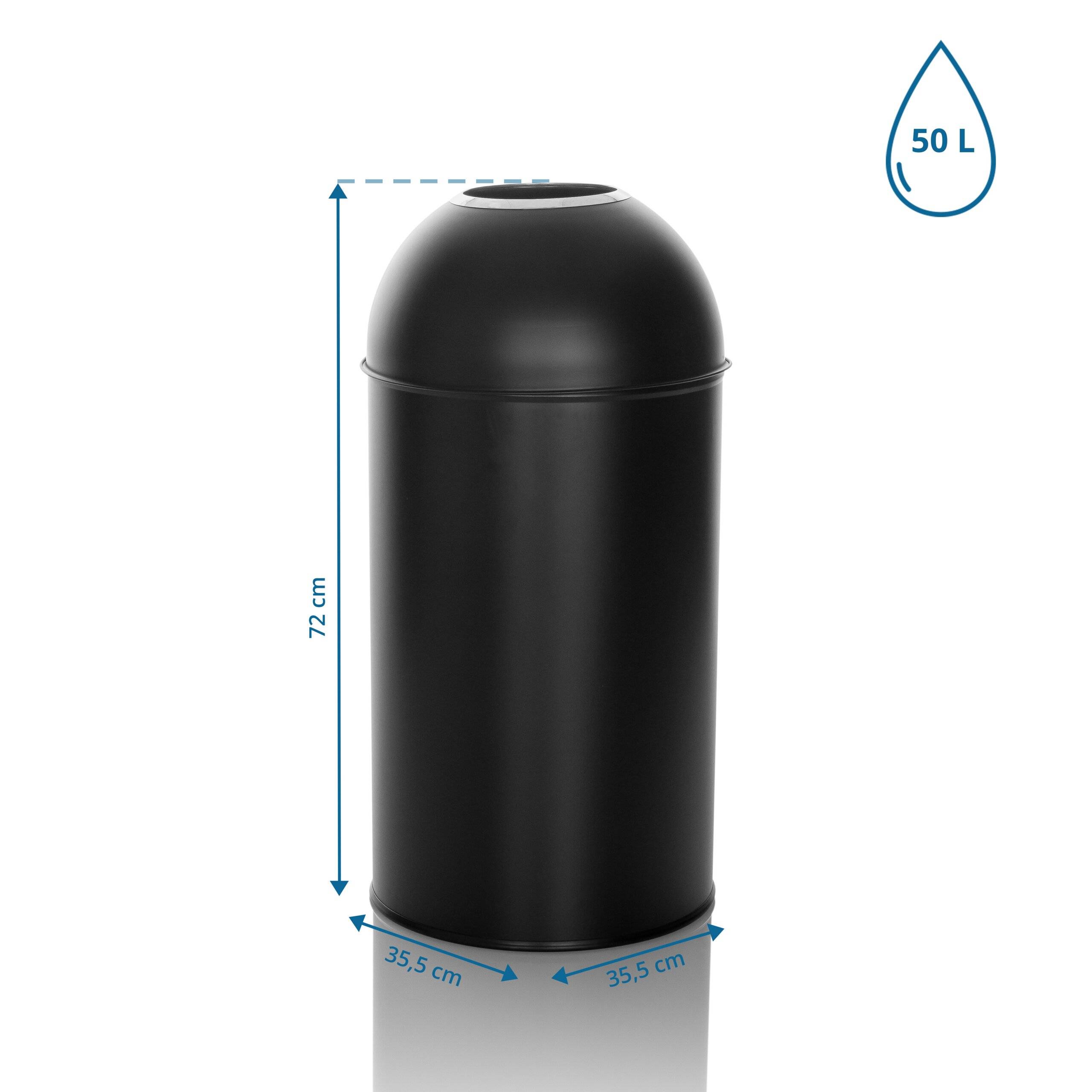 Abfallsammler Mülleimer CLEAN OR 50L schwarz matt Inneneimer Metall hjh OFFICE-1