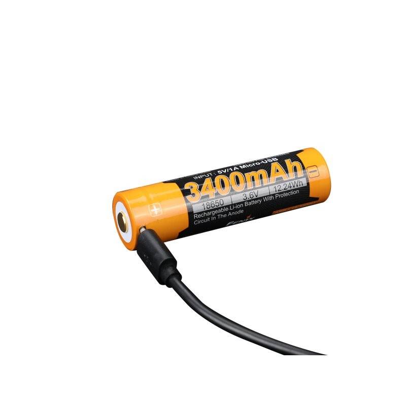 Fenix ARB-L18-3400U 18650 Li-Ion Akku geschützt 3400mAh, mit USB Ladefunktion, 70x18,6mm-0