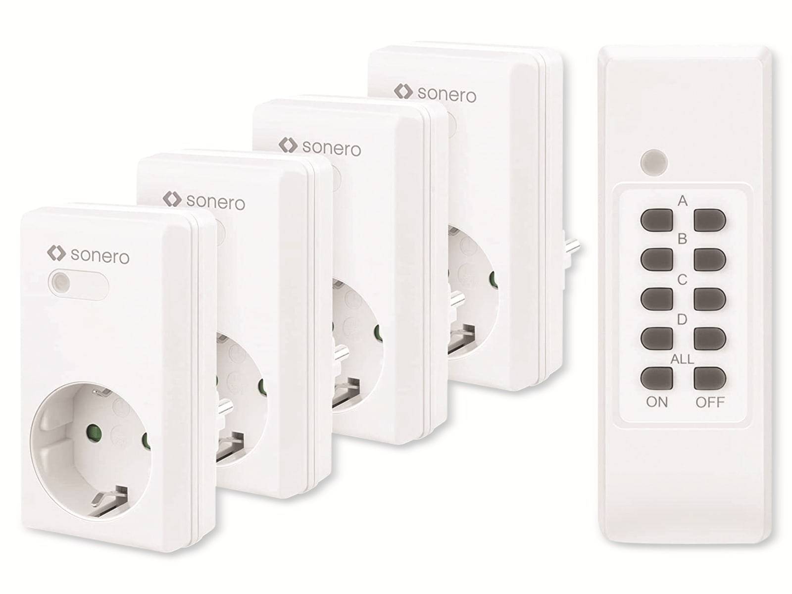 SONERO Funksteckdosen-Set S-RCS204, Indoor-0