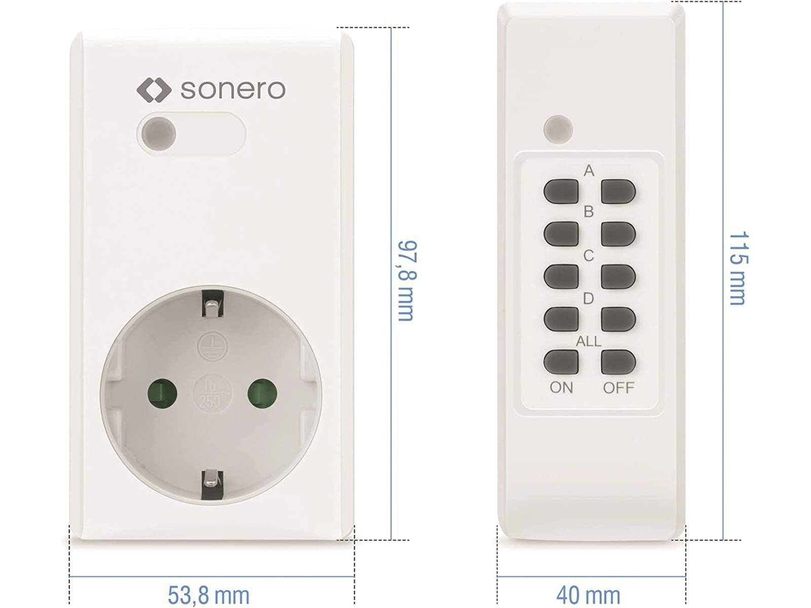 SONERO Funksteckdosen-Set S-RCS204, Indoor-1