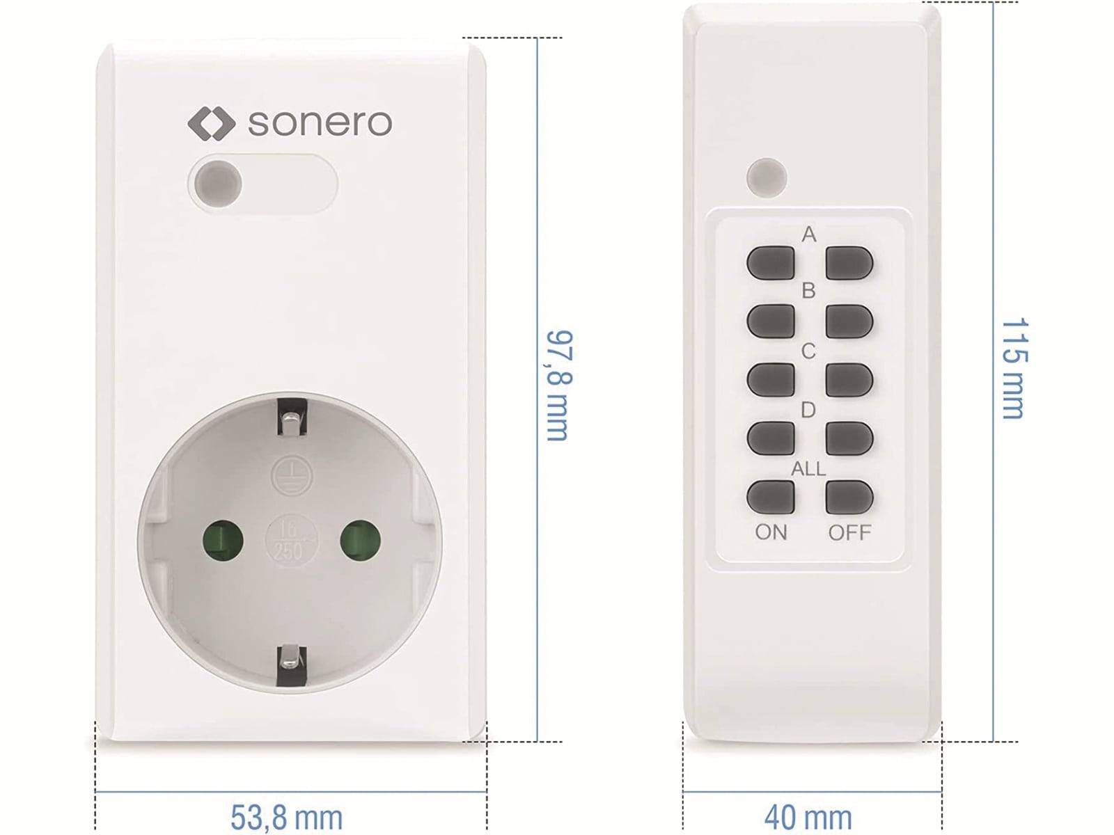 SONERO Funksteckdosen-Set S-RCS201, Indoor-1