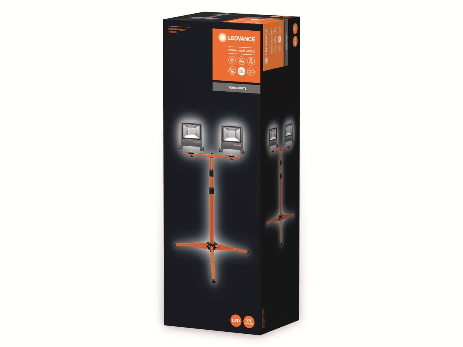 Symbolbild für LEDVANCE LED Worklights - TRIPOD L Baustrahler Stativlänge (max.): 1500 mm 100 W 9000 lm Neutralweiß 4058075213999