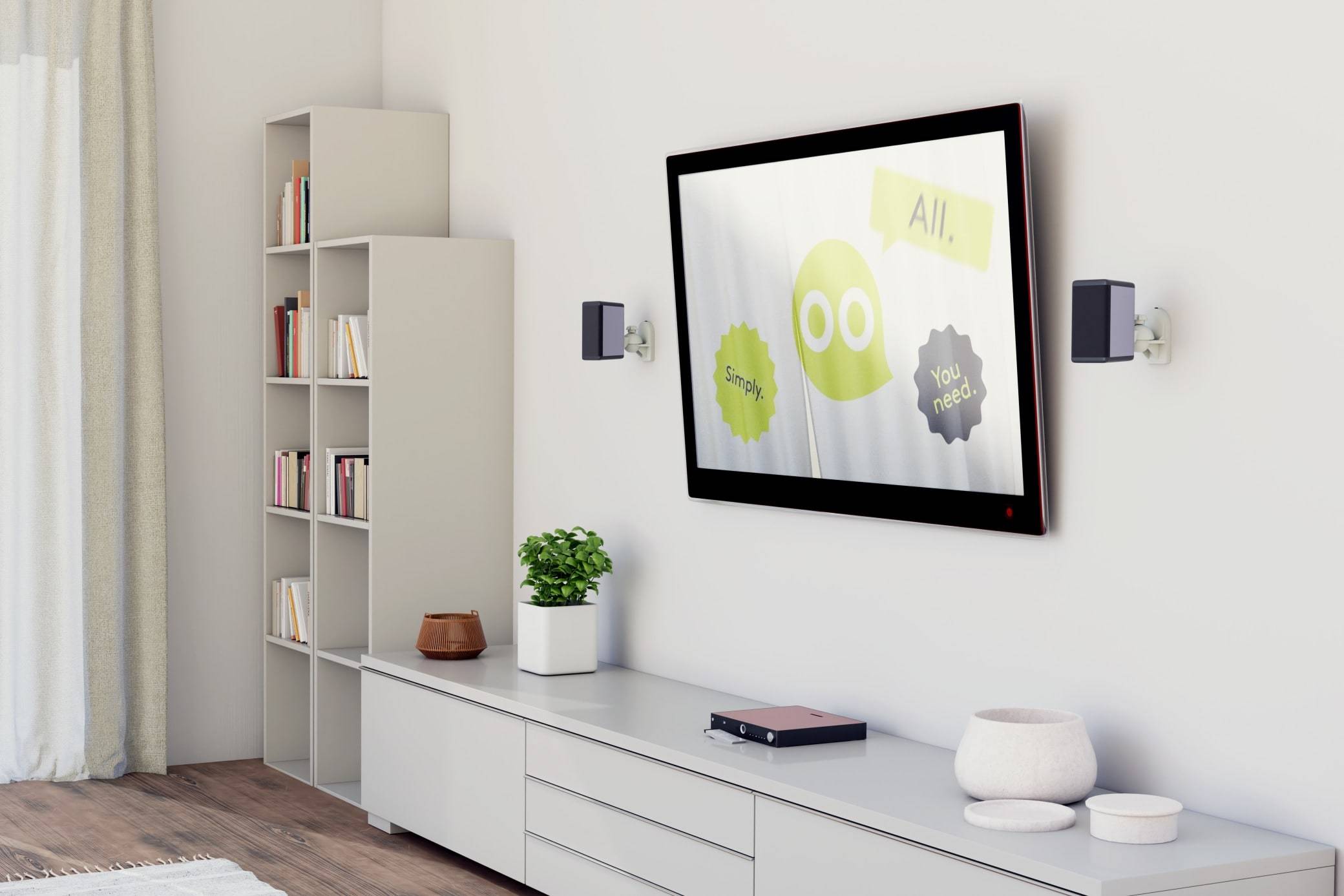 GOOBAY Boxenhalterung Basic, 2 Stück, weiß-3