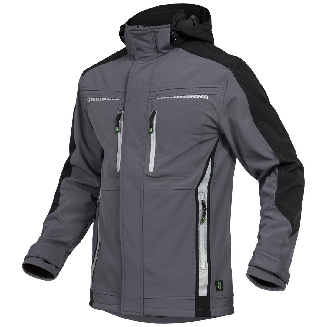 Leibwächter Sommer-Softshelljacke Herren FLEXS Gr. 4XL grau/schwarz-0