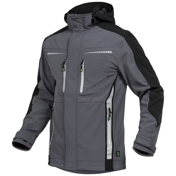 Leibwächter Sommer-Softshelljacke Herren FLEXS Gr. 4XL grau/schwarz