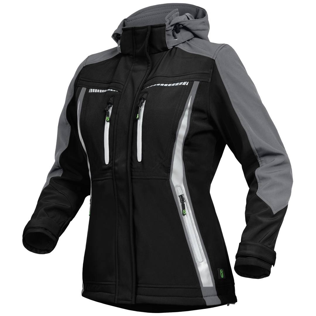 Leibwächter Sommer-Softshelljacke Damen FLXDS Gr. 50 schwarz/grau-0