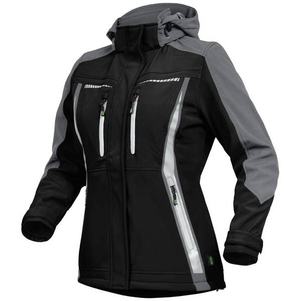 Leibwächter Sommer-Softshelljacke Damen FLXDS Gr. 50 schwarz/grau