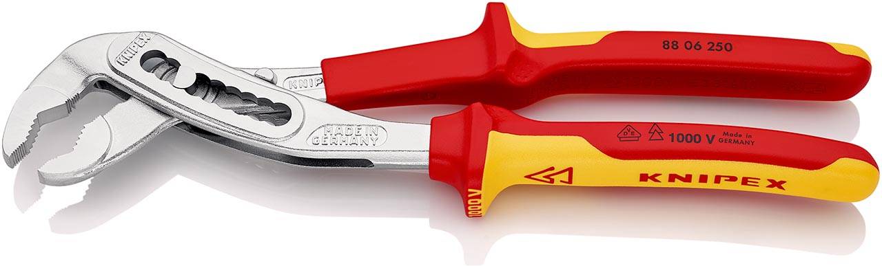 Alligator® Wasserpumpenzange, isoliert, mit Mehrkomponenten-Hüllen, VDE-geprüft, verchromt, 250 mm (SB-Karte/Blister)-1