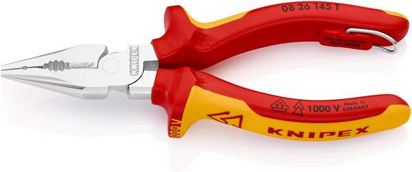 Knipex 08 26 145 T BK Spitzkombizange mit Befestig ungsöse