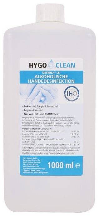 HygoClean Alkoholische Händedesinfektion, 1 Liter-0