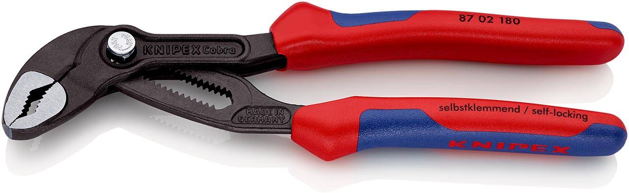 Cobra® Hightech-Wasserpumpenzange mit Mehrkomponenten-Hüllen, grau, atramentiert 180 mm (SB-Karte/Blister)-2