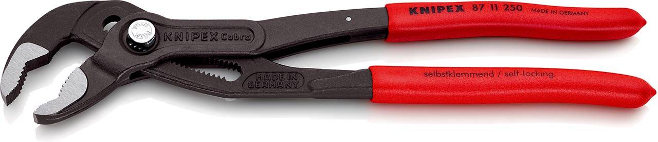 Cobra®...matic Wasserpumpenzange mit rutschhemmendem Kunststoff überzogen, grau, atramentiert 250 mm (SB-Karte/Blister)-1