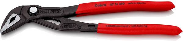 Cobra® ES Wasserpumpenzange, Überzug aus Kunststoff, grau, 250 mm, SB