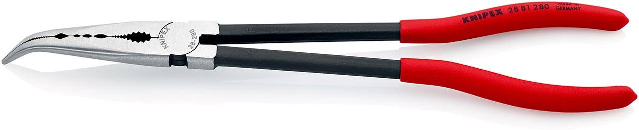 Montierzange mit Querprofilen mit Kunststoff überzogen, gebogen, schwarz atramentiert, 280 mm (SB-Karte/Blister)-0