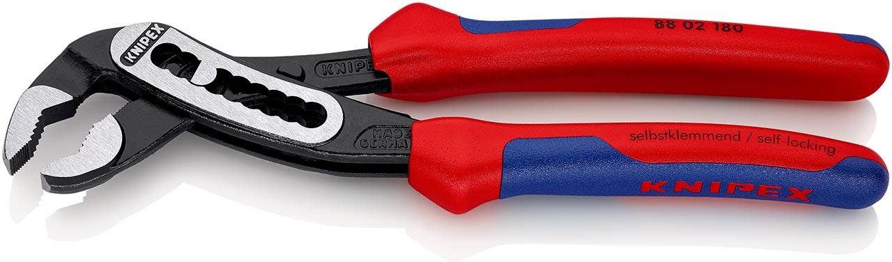 Alligator® Wasserpumpenzange mit Mehrkomponenten-Hüllen, schwarz atramentiert, 180 mm (SB-Karte/Blister)-1