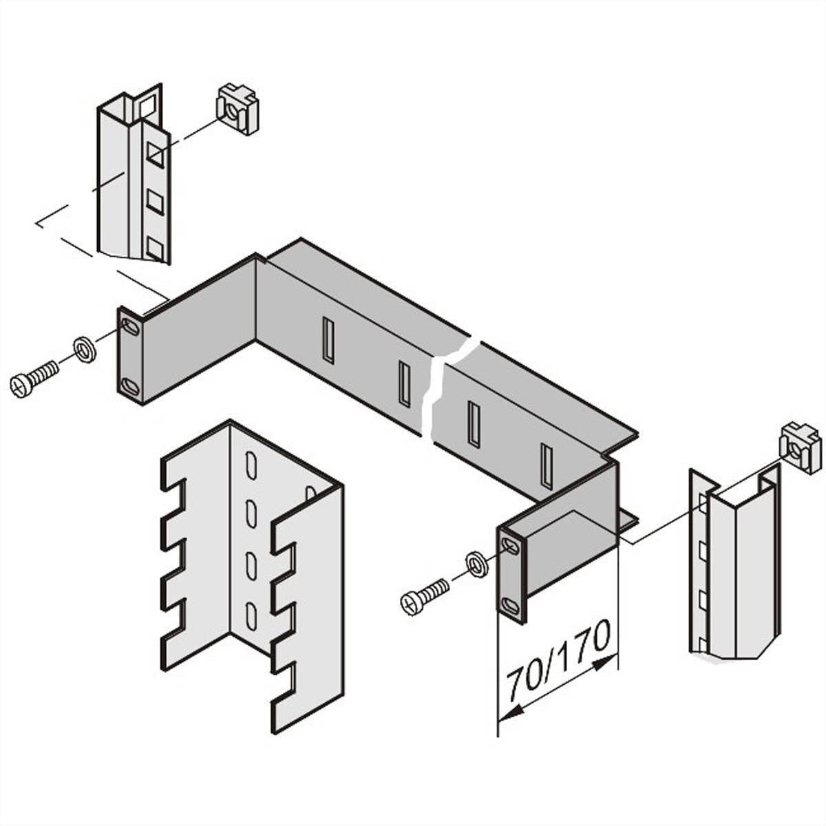 SCHROFF 19"-Montagebügel - MONTAGESCHIENE F. LSA PLUS-2
