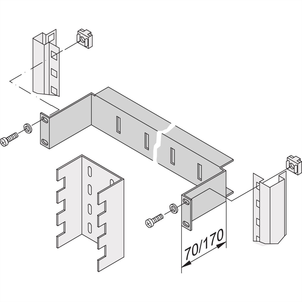 SCHROFF 19"-Montagebügel - MONTAGESCHIENE F. LSA PLUS-3