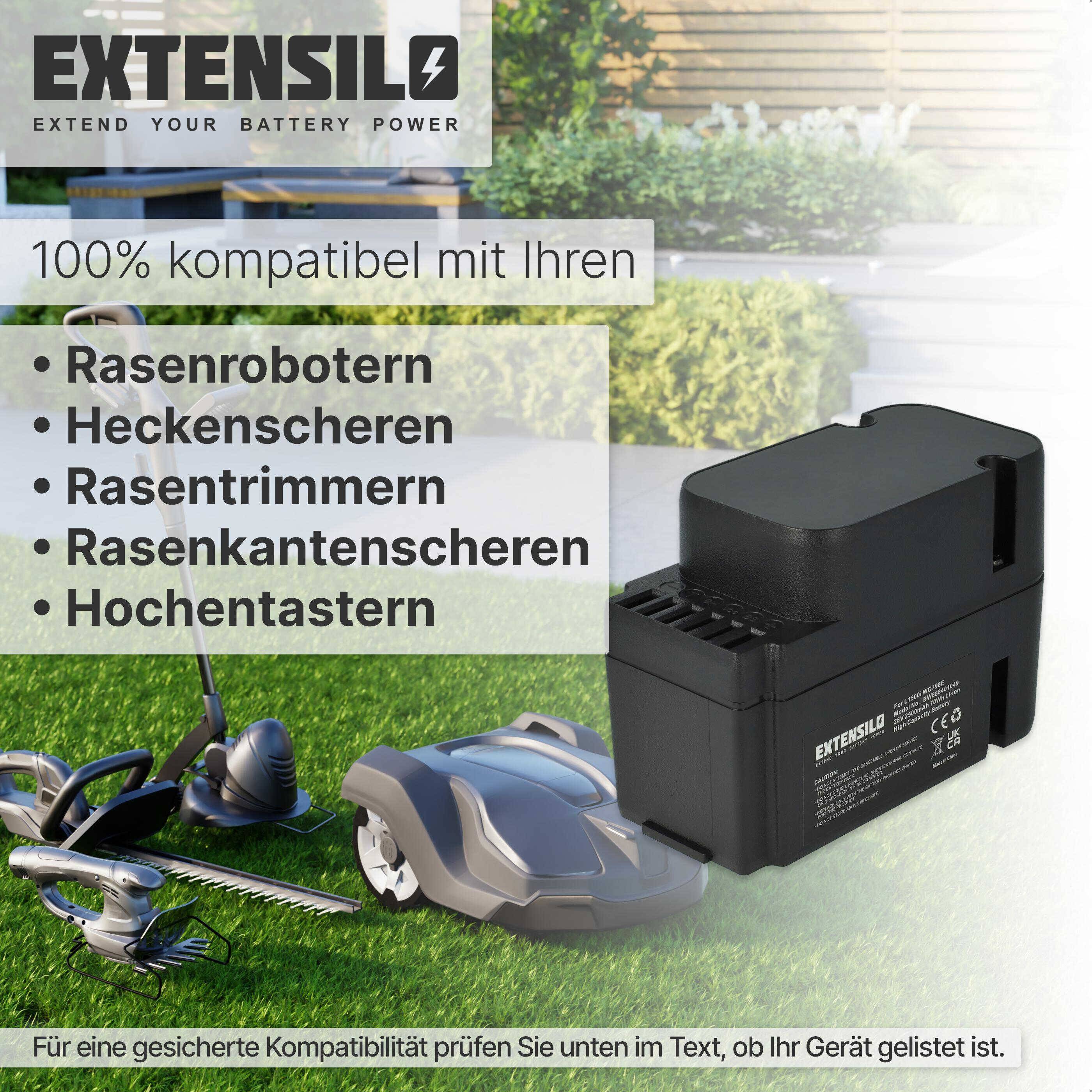 EXTENSILO Akku kompatibel mit Worx Landroid WG796E Rasenmäher (2500mAh, 28V, Li-Ion)-1