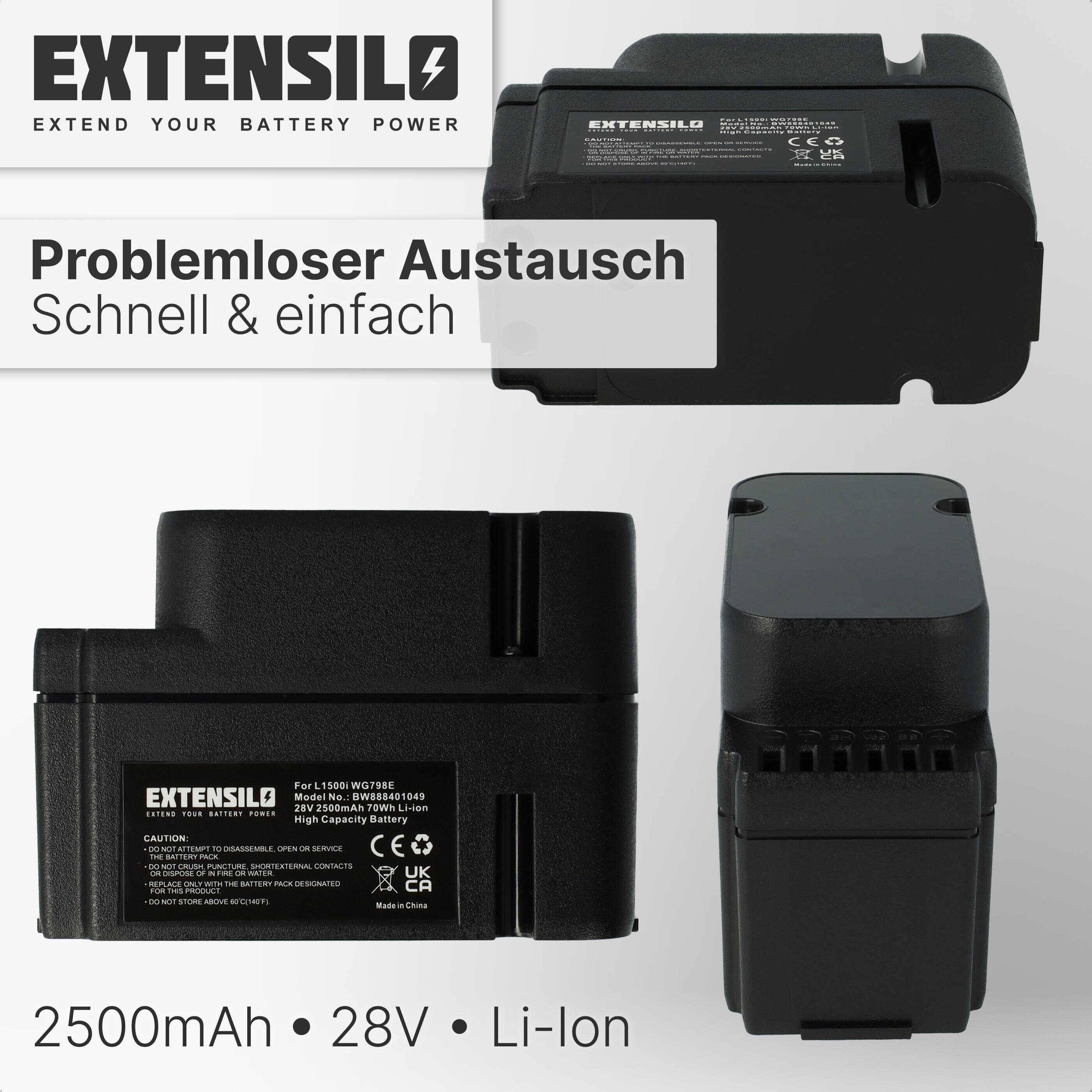 EXTENSILO Akku kompatibel mit Worx Landroid WG796E Rasenmäher (2500mAh, 28V, Li-Ion)-4