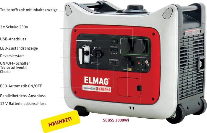Stromerzeuger SEBSS 3000Wi Dauerleistung 2,6kVA m.YAMAHA-Motor MZ175 Benzin-1