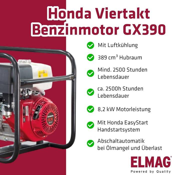 Stromerzeuger SEB 7500WD-AVR Motorleistung 8,2kW m.HONDA-Motor GX390 Benzin-2