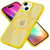 MagSafe Hülle Hybrid für iPhone 15 Frosted Hard Case Schutz Rand Handyhülle Etui Gelb