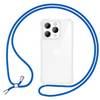 Hülle mit Band für iPhone 15 Pro Handyhülle Umhänge Case Handy Kette Kordel Seil Blau