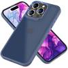 Hybrid Hülle für iPhone 15 Pro Frosted Case Schutz Rand Handy Tasche Handyhülle Blau