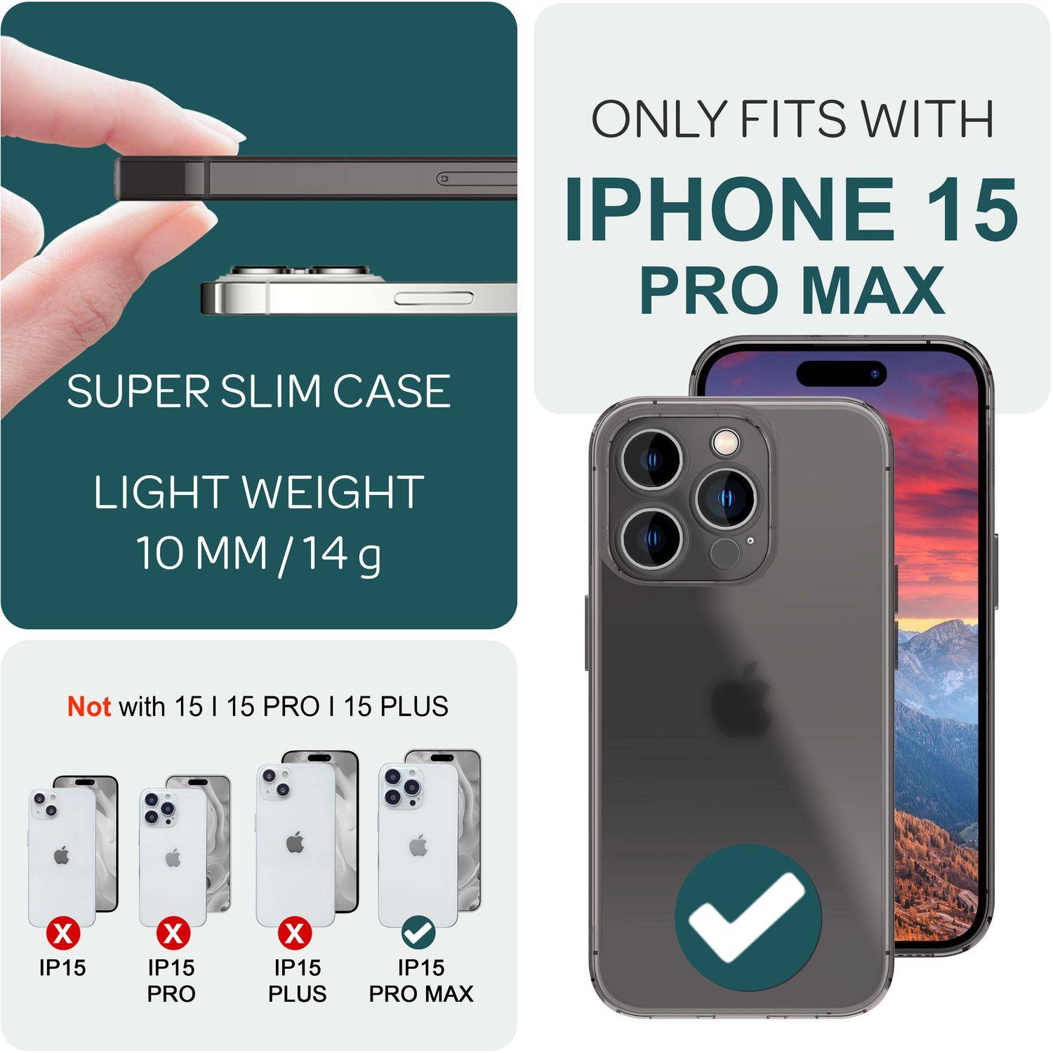 Ultra Dünne 0,3mm Hülle für iPhone 15 Pro Max Matt Slim Case Schutz Handyhülle Schwarz-3