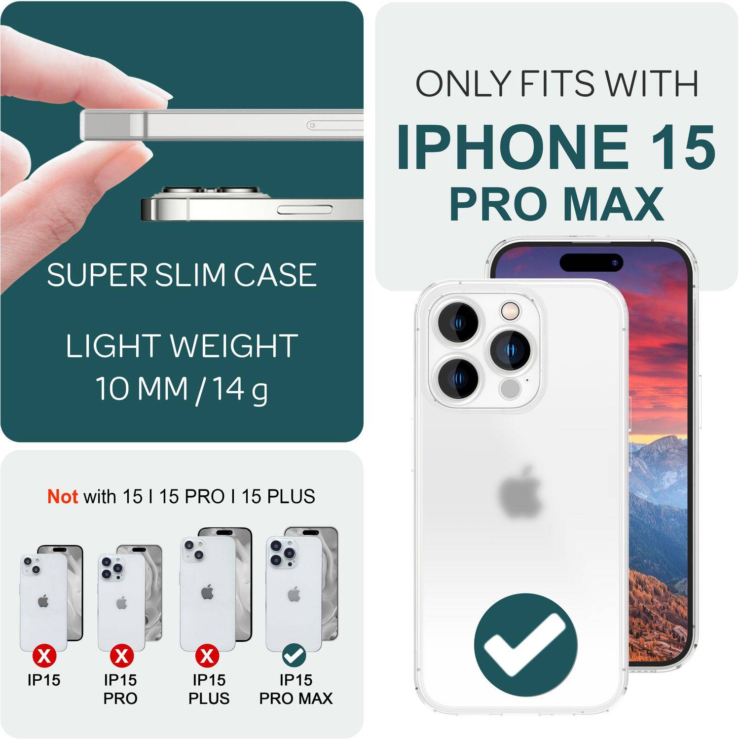 Ultra Dünne 0,3mm Hülle für iPhone 15 Pro Max Matt Slim Case Schutz Handyhülle Weiß-3