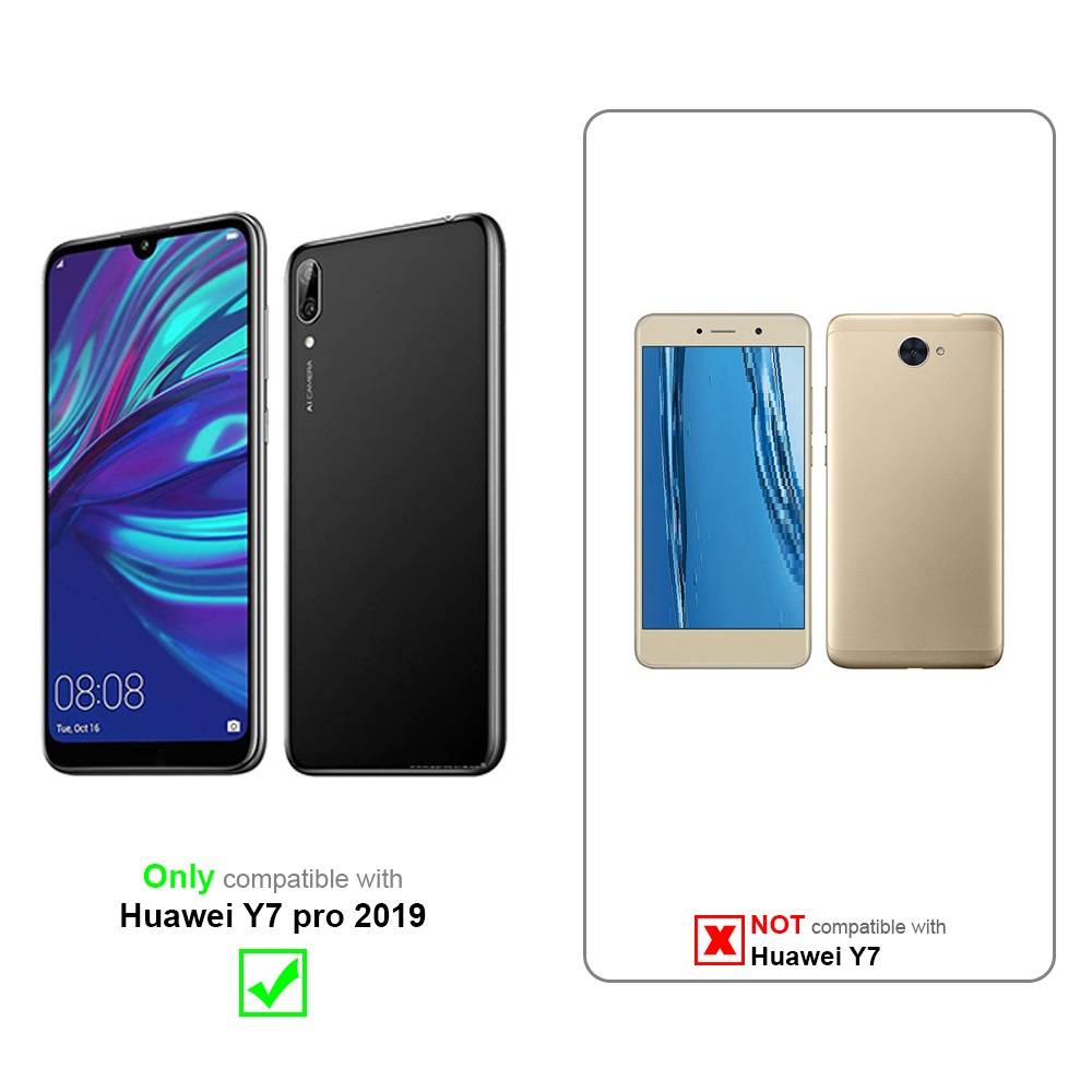 Cadorabo Handytasche mit Gürtelclip kompatibel mit Huawei Y7 PRO 2019 Hülle in Schwarz - Schutzhülle mit Karabinerhaken-4