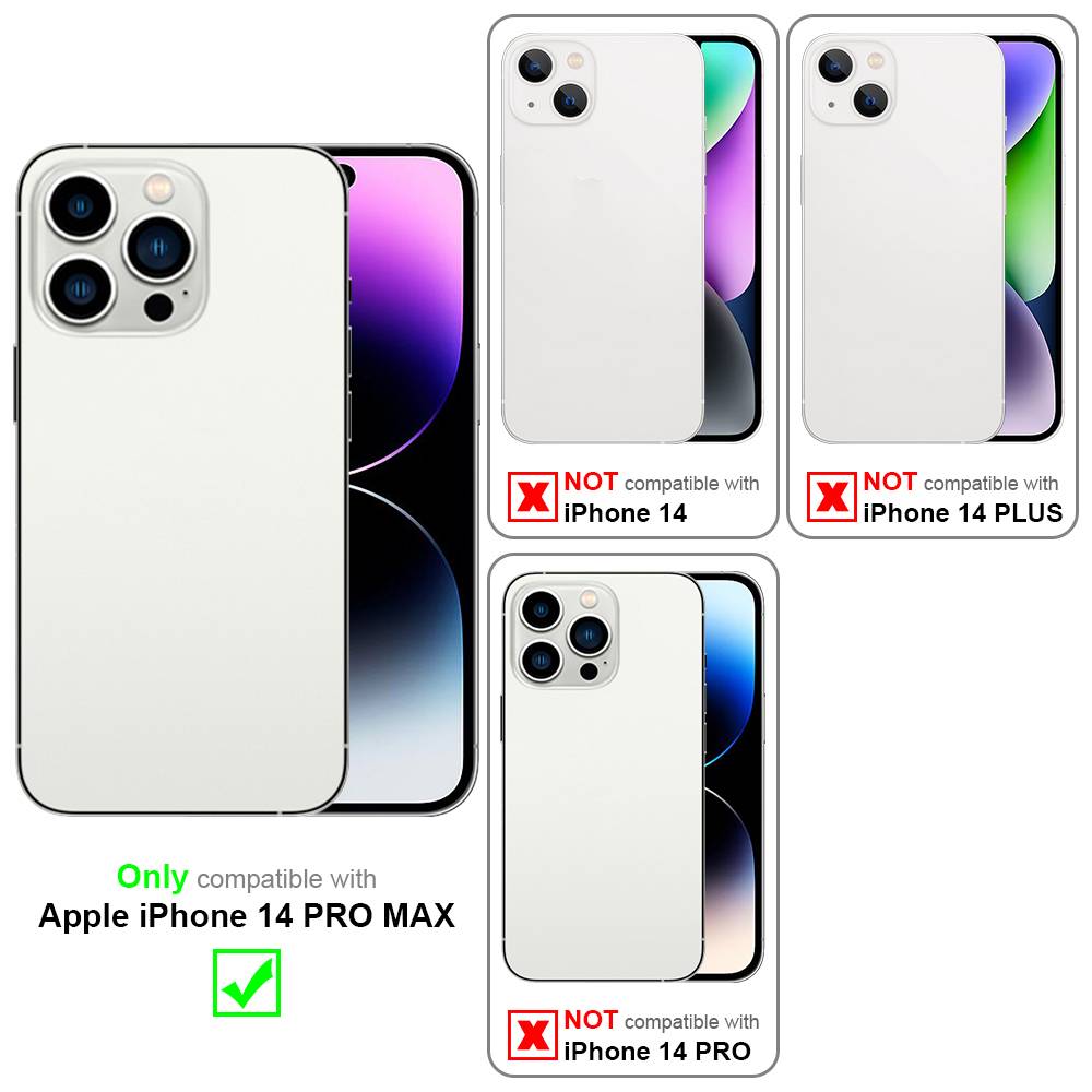 Cadorabo Handytasche mit Gürtelclip kompatibel mit Apple iPhone 14 PRO MAX Hülle in Schwarz - Schutzhülle mit-4
