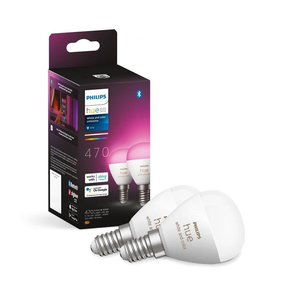SIGNIFY - Philips Hue White and Color Ambiance - LED-Lampe - Form: P45 - E14 - 5.1 W - Klasse F - warmweißes bis kaltwei-0