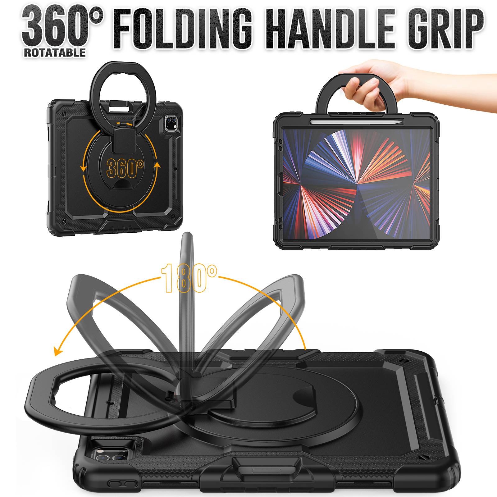 Schutzhülle für Apple iPad Pro 12.9 2020/2021/2022 Smart Cover Case Etui Hülle Tasche Outdoor Kindersicher-1