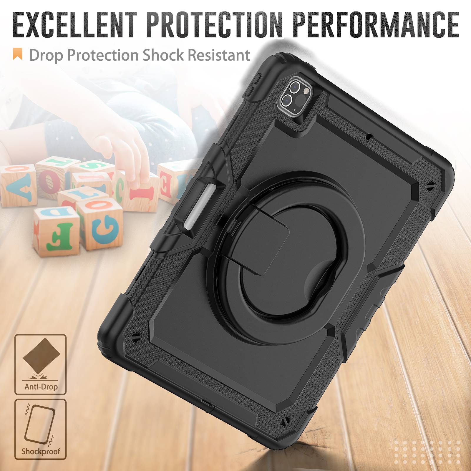 Schutzhülle für Apple iPad Pro 12.9 2020/2021/2022 Smart Cover Case Etui Hülle Tasche Outdoor Kindersicher-2