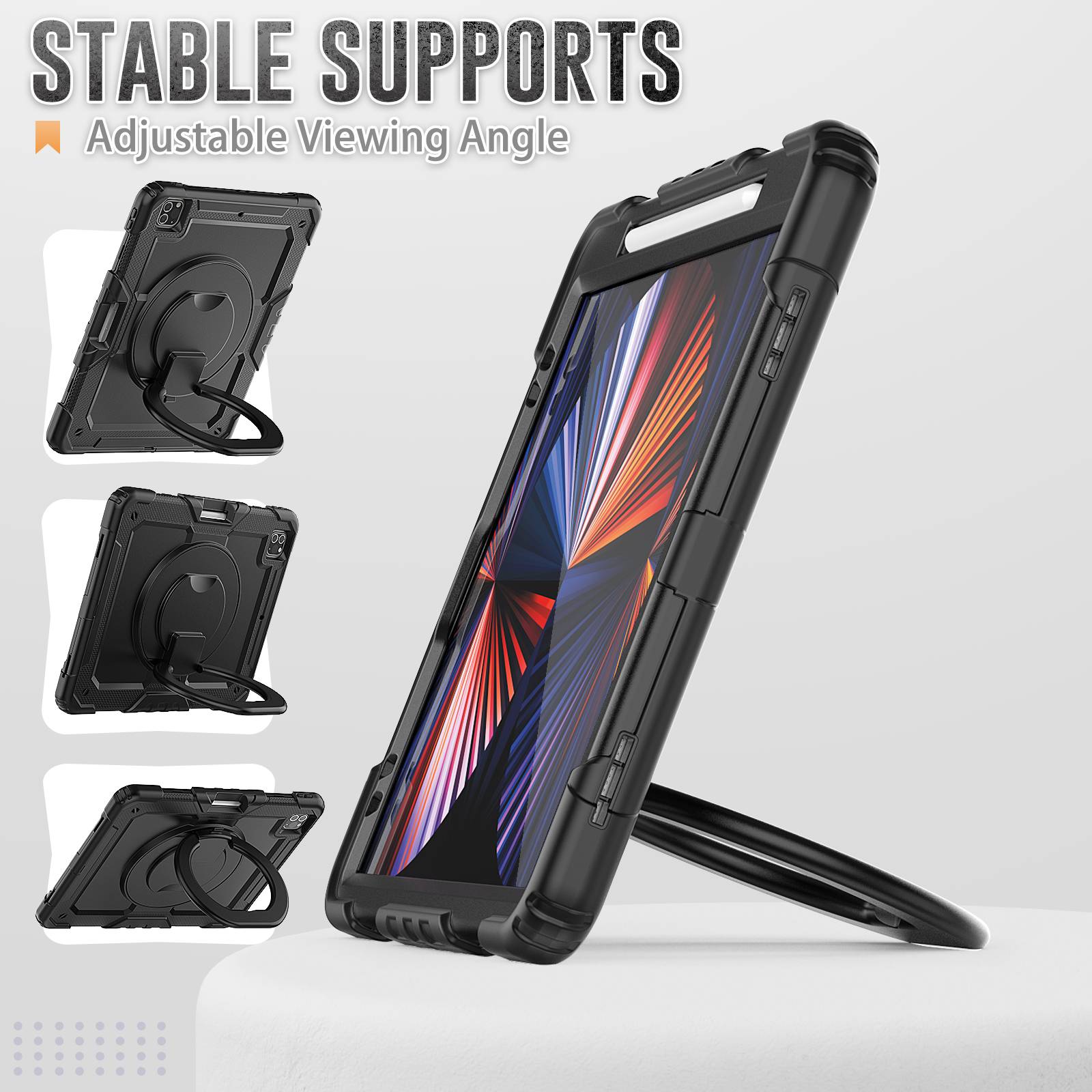Schutzhülle für Apple iPad Pro 12.9 2020/2021/2022 Smart Cover Case Etui Hülle Tasche Outdoor Kindersicher-3