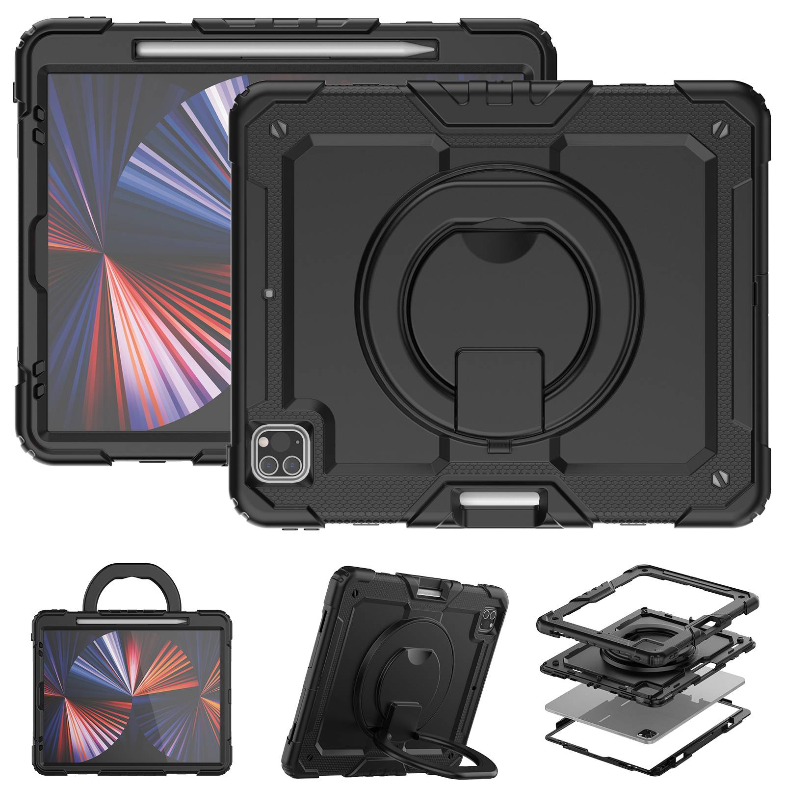 Schutzhülle für Apple iPad Pro 12.9 2020/2021/2022 Smart Cover Case Etui Hülle Tasche Outdoor Kindersicher-4