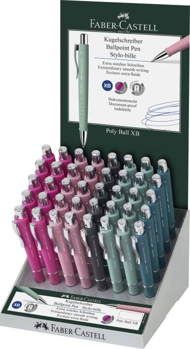 Kugelschreiber Poly Ball Moderne Trendfarben XB Mine blau schreibend-0