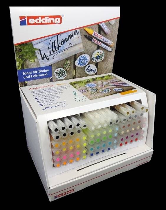 Edding Acrylmarker fein 86er Dis Steine bemalen sortiete Farben im Dis.-0