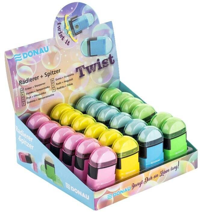 Radiergummi + Spitzer Donau 7820102-99 Twist farbig sortiert-0