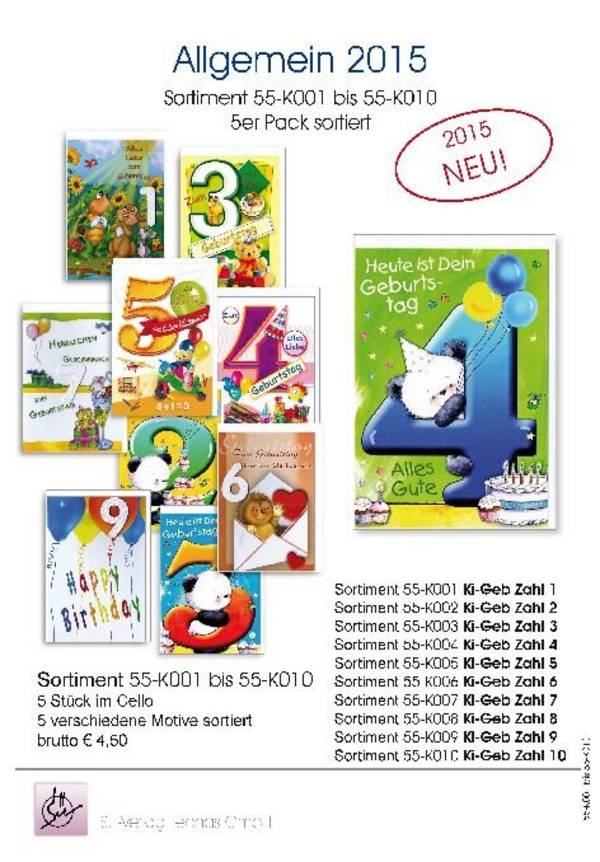 Karte Blanko Frühjahr 50er 10 Motive a 5 Stück sortiert