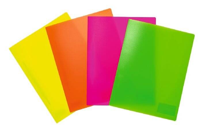 Schnellhefter A4 PP neon 12Stück 4Farben sortiert-0