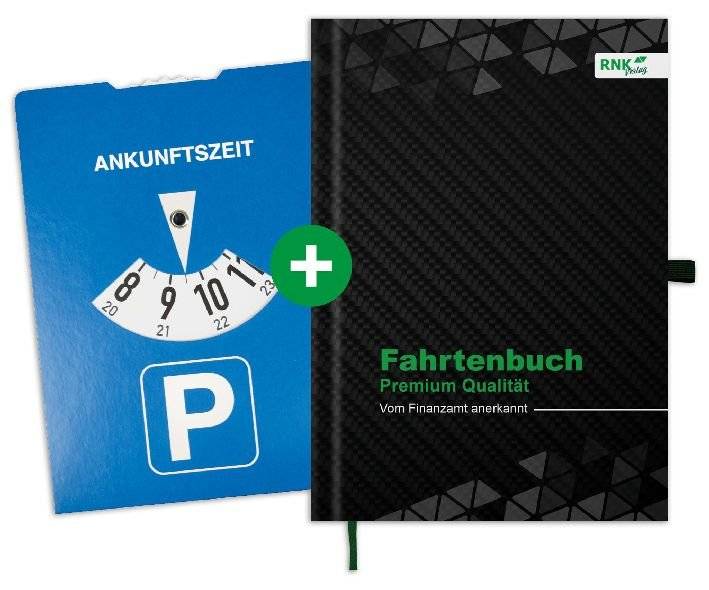 Fahrtenbuch PKW A5 Premium, 144 Seiten mit Parkscheibe in der-0