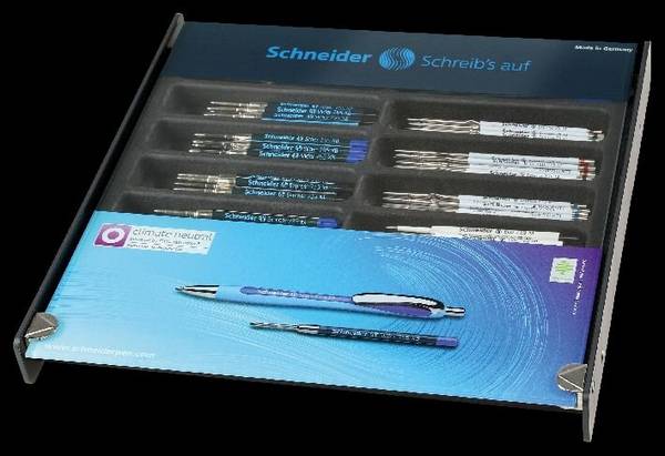 Zahlteller mit 170 Kugelschreiberminen