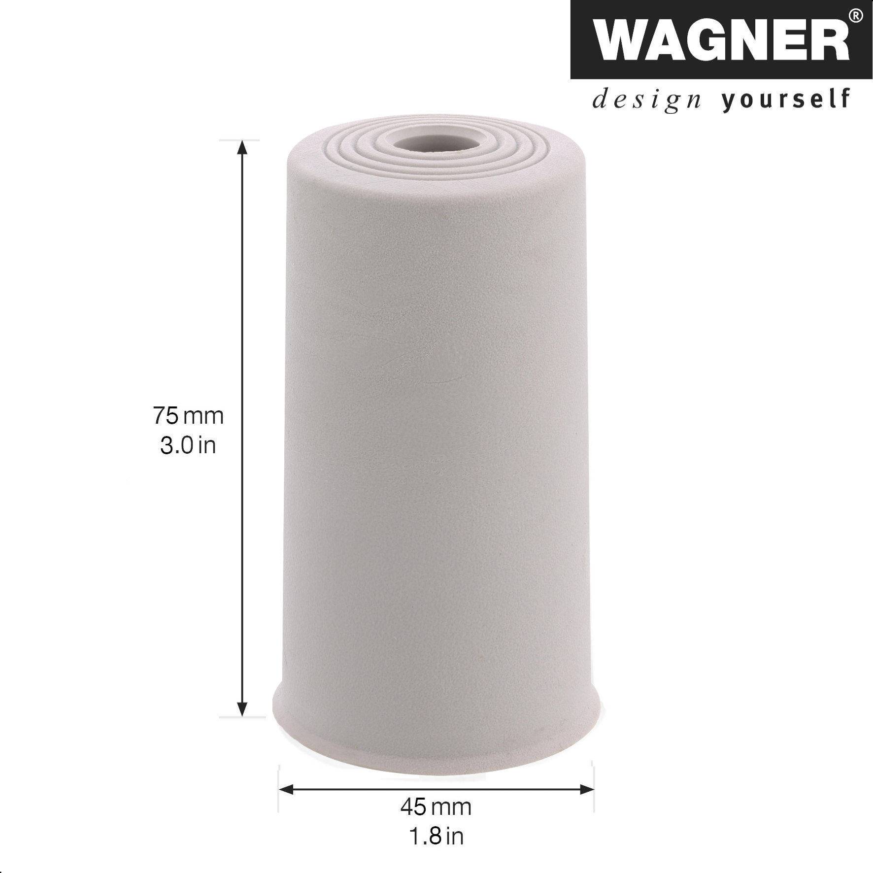 WAGNER Boden-/Wandtürstopper VULKANO BIG - Ø 45 x 75 mm, Vollgummi, grau, zum Schrauben - 15525221-1