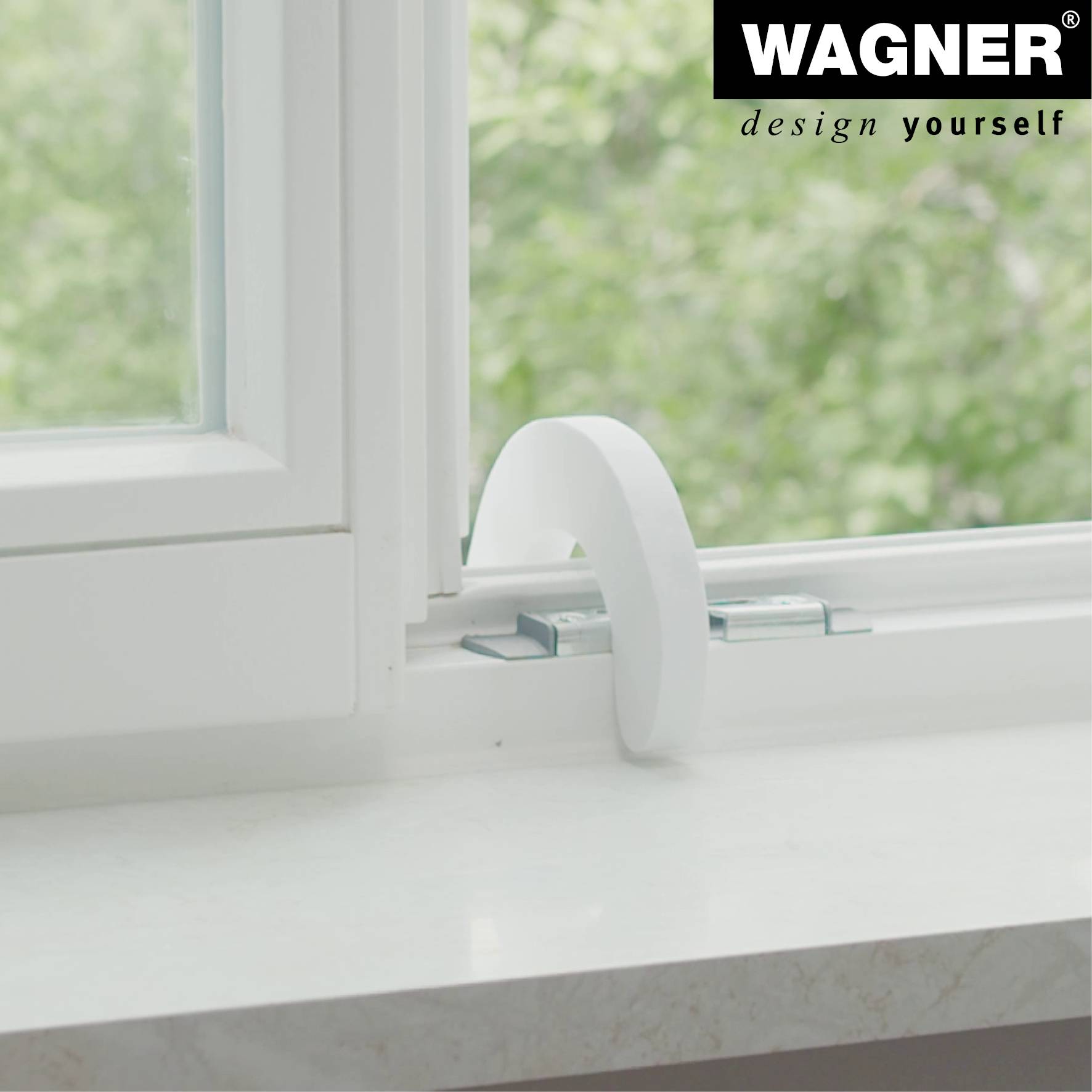 WAGNER Türklemme/Fensterklemme SOFT - Ø 90 x 15 mm, EVA Schaumstoff, weiß, Schutz vorm Zufallen & Zuknallen - 15690401-3