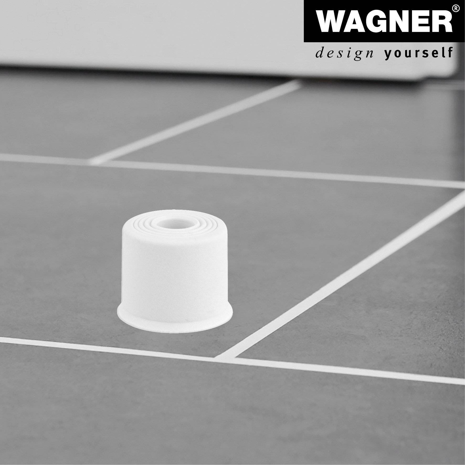 WAGNER Boden-/Wandtürstopper VULKANO SMALL - Ø 35 x 25 mm, Vollgummi, weiß, zum Schrauben - 15523121-4