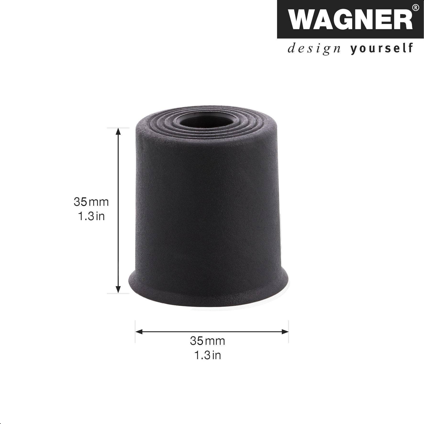 WAGNER Boden-/Wandtürstopper VULKANO MEDIUM - Ø 35 x 35 mm, Vollgummi, schwarz, zum Schrauben - 15524321-1