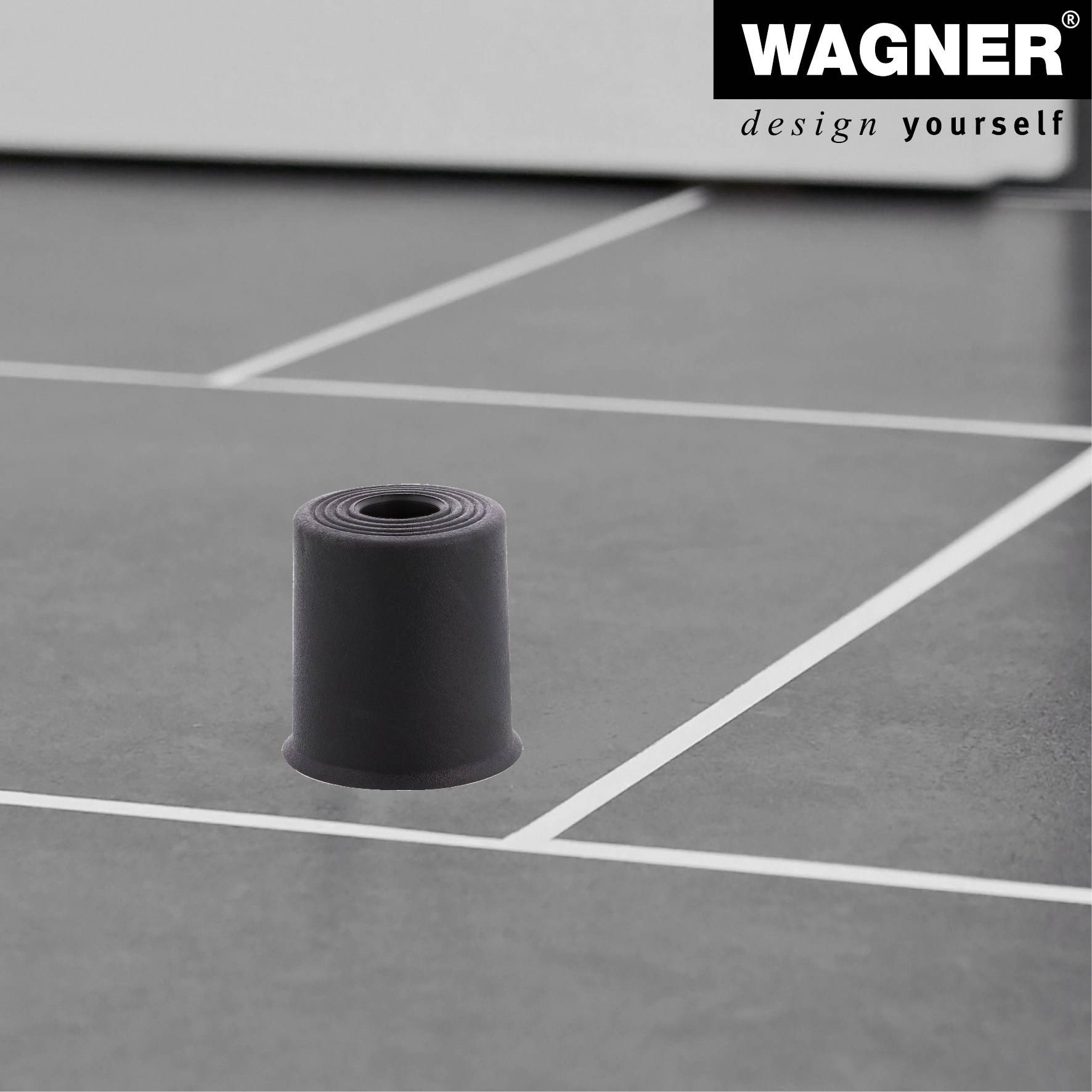 WAGNER Boden-/Wandtürstopper VULKANO MEDIUM - Ø 35 x 35 mm, Vollgummi, schwarz, zum Schrauben - 15524321-4